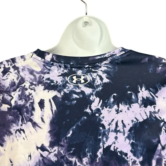 Under Armour, Long Sleeve Tie-Dye Performance Top, Loose Fit, Medium, Navy - Picture 7 of 9